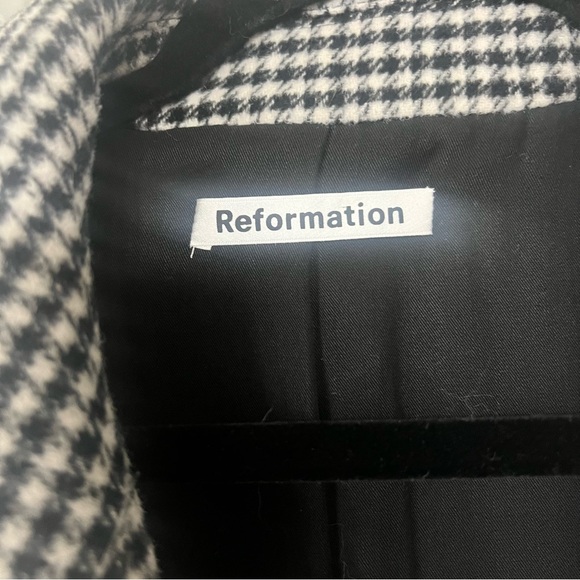 Reformation York Coat Black Grey Herringbone Size S - Picture 6 of 8